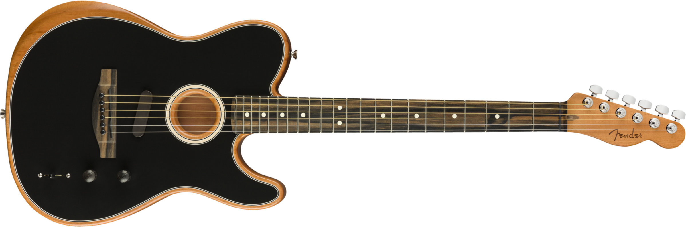 Fender Tele American Acoustasonic Usa Eb - Black - Guitarra electro acustica - Main picture