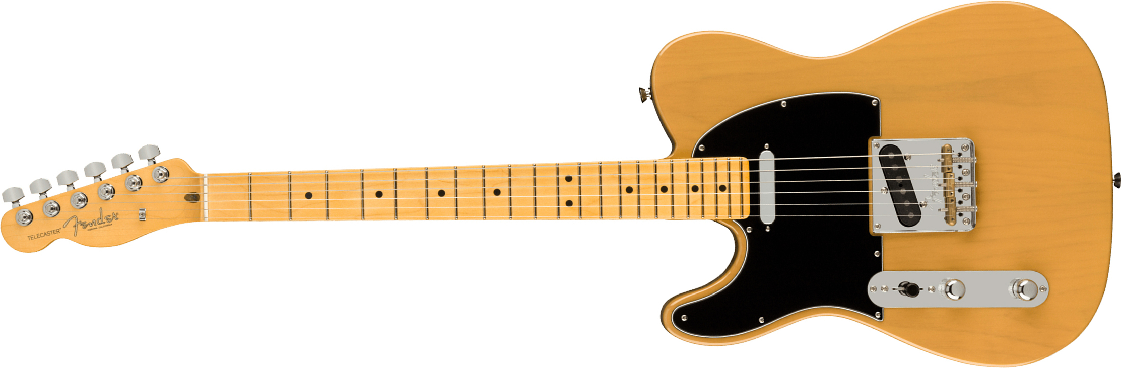 Fender Tele American Professional Ii Lh Gaucher Usa Mn - Butterscotch Blonde - Guitarra electrica para zurdos - Main picture