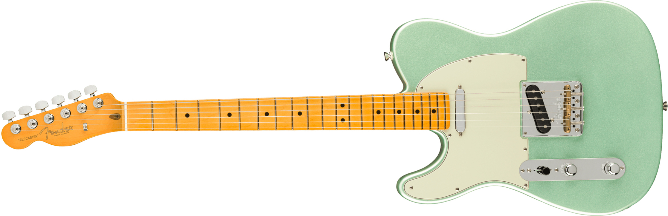 Fender Tele American Professional Ii Lh Gaucher Usa Mn - Mystic Surf Green - Guitarra electrica para zurdos - Main picture