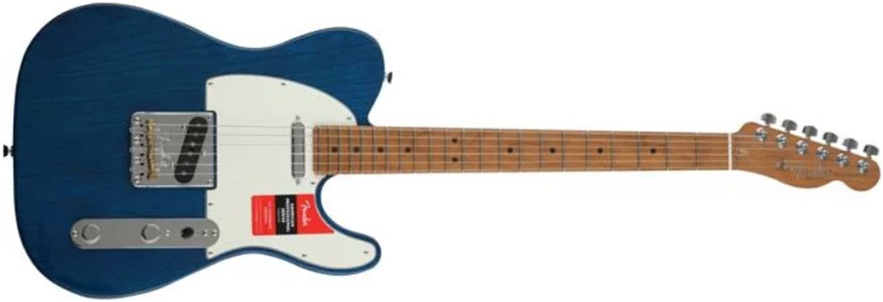 Fender Tele American Professional Roasted Neck Ltd 2020 Usa Mn - Sapphire Blue Transparent - Guitarra eléctrica con forma de tel - Main picture