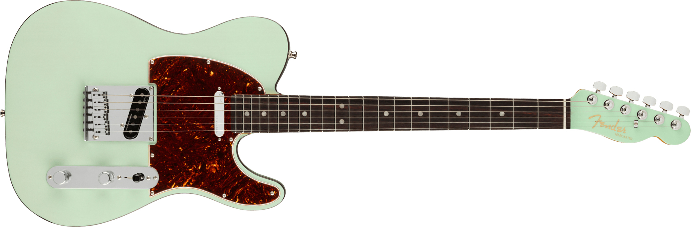 Fender Tele American Ultra Luxe Usa Rw +etui - Transparent Surf Green - Guitarra eléctrica con forma de tel - Main picture