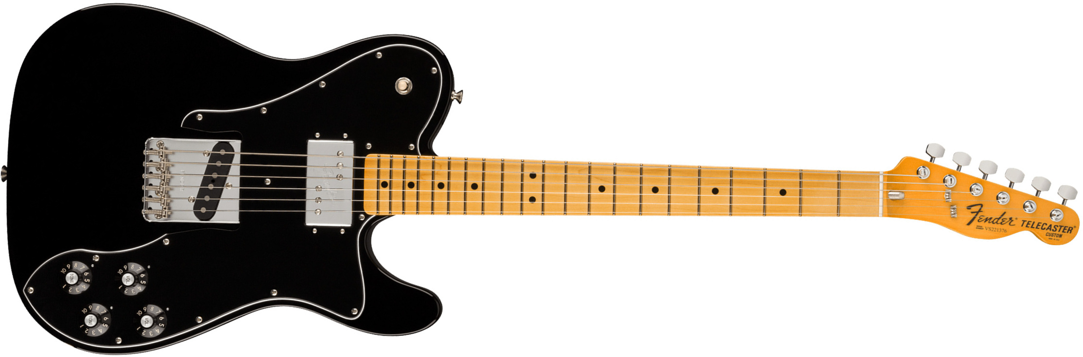 Fender Tele Custom 1977 American Vintage Ii Usa Sh Ht Mn - Black - Guitarra eléctrica con forma de tel - Main picture