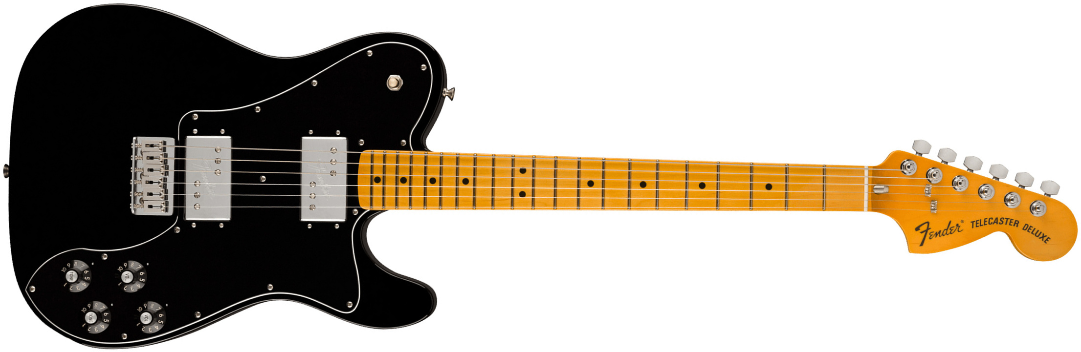 Fender Tele Deluxe 1975 American Vintage Ii Usa 2h Ht Mn - Black - Guitarra eléctrica con forma de tel - Main picture