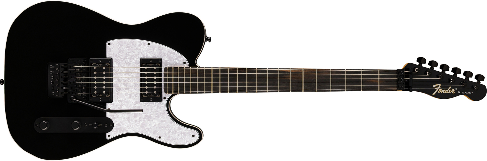 Fender Tele Player Fusion Hh Floyd Rose Ltd Mex 2h Fr Eb - Black - Guitarra eléctrica con forma de tel - Main picture