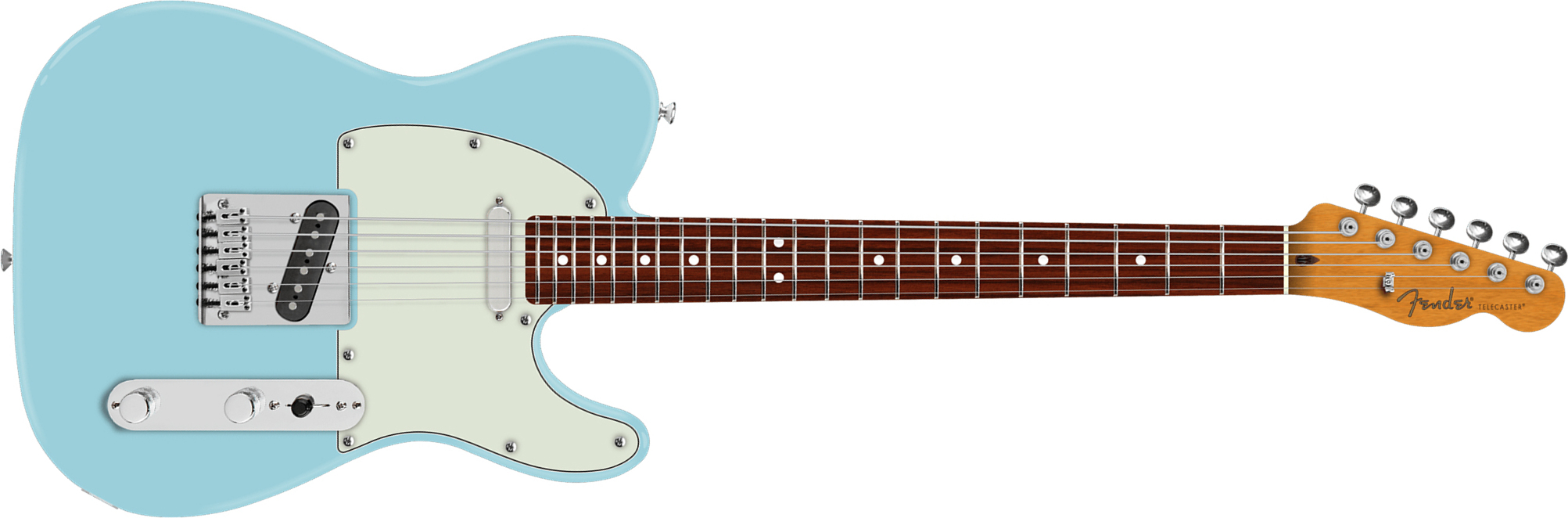 Fender Tele Player Ii 75th Ann. Mex Ht 2s Rw - Daphne Blue - Guitarra eléctrica con forma de tel - Main picture