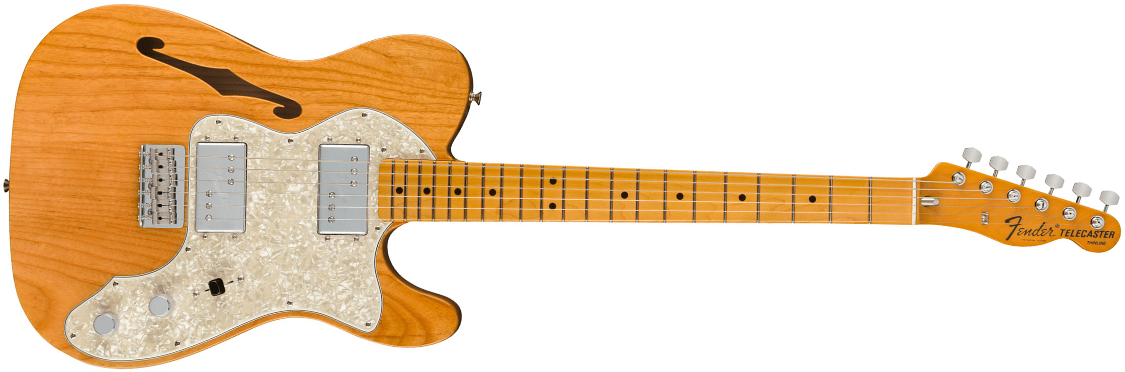 Fender Tele Thinline 1972 American Vintage Ii Usa 2h Ht Mn - Aged Natural - Guitarra eléctrica semi caja - Main picture