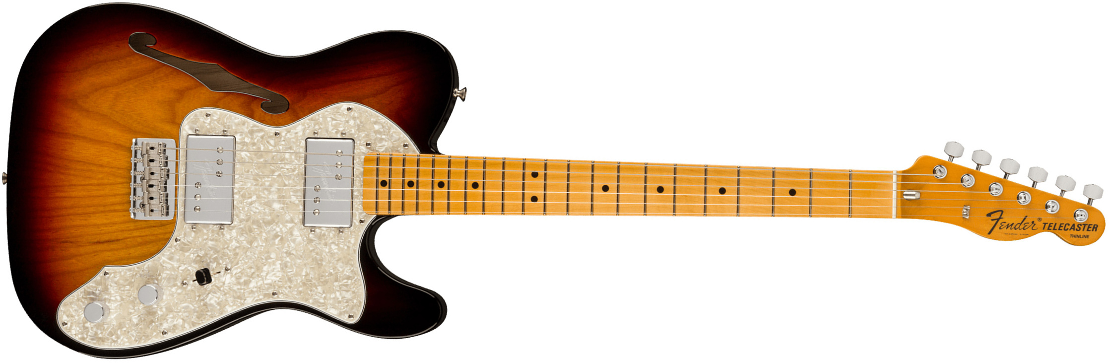 Fender Tele Thinline 1972 American Vintage Ii Usa 2h Ht Mn - 3-color Sunburst - Guitarra eléctrica con forma de tel - Main picture