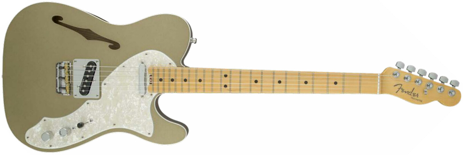 Fender Tele Thinline American Elite Usa 2017 2s Mn - Champagne - Guitarra eléctrica semi caja - Main picture