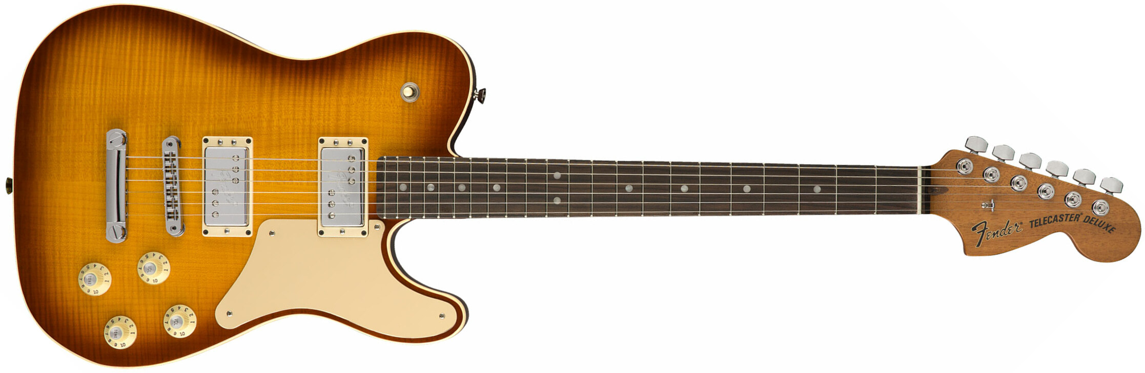 Fender Tele Troublemaker Parallel Universe Usa Hh Ht Rw - Ice Tea Burst - Guitarra eléctrica con forma de tel - Main picture