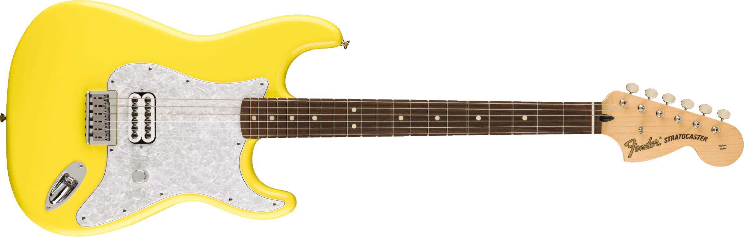 Fender Tom Delonge Ltd Mex Signature 1h Ht Rw - Graffiti Yellow - Guitarra eléctrica con forma de str. - Main picture