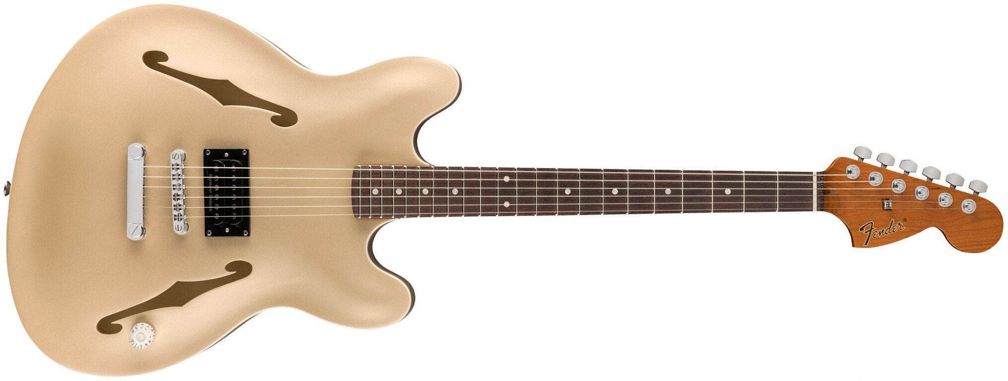 Fender Tom Delonge Starcaster 1h Seymour Duncan Ht Rw - Satin Shoreline Gold - Guitarra electrica retro rock - Main picture