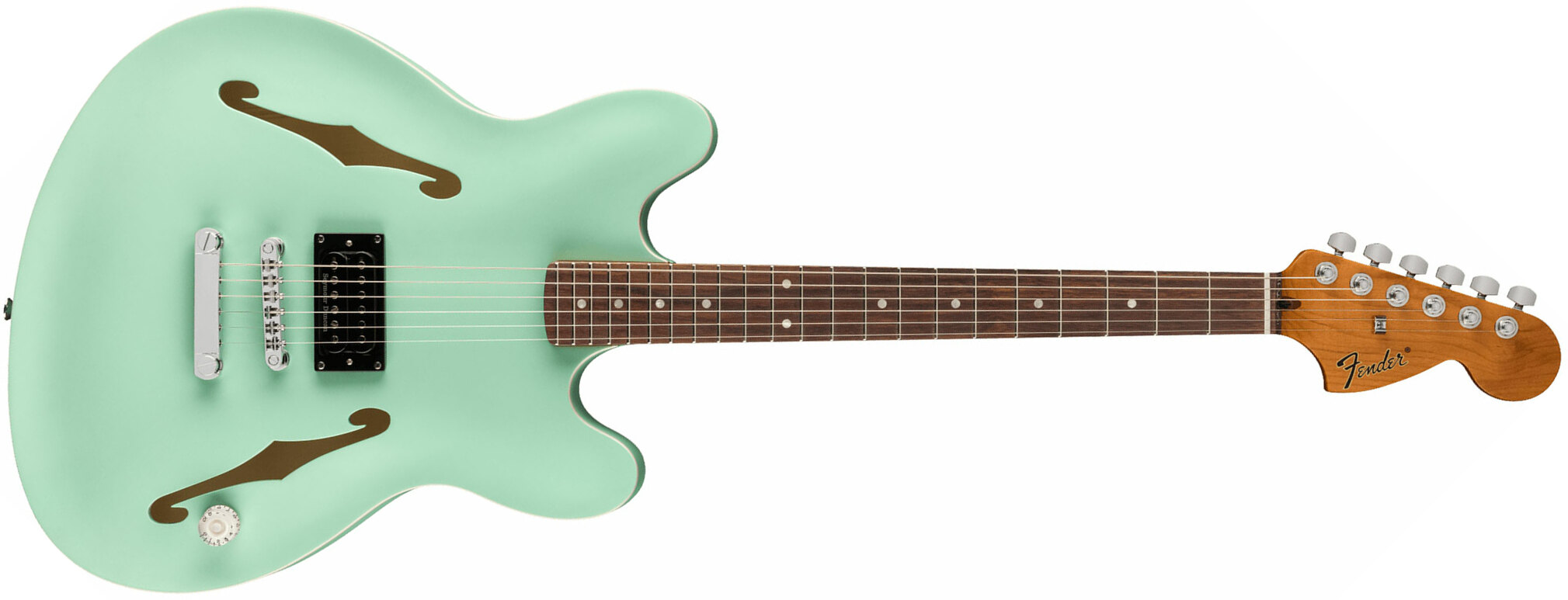 Fender Tom Delonge Starcaster 1h Seymour Duncan Ht Rw - Satin Surf Green - Guitarra eléctrica semi caja - Main picture