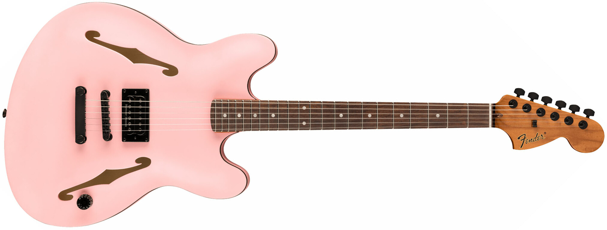 Fender Tom Delonge Starcaster Signature 1h Seymour Duncan Ht Rw - Satin Shell Pink - Guitarra eléctrica semi caja - Main picture