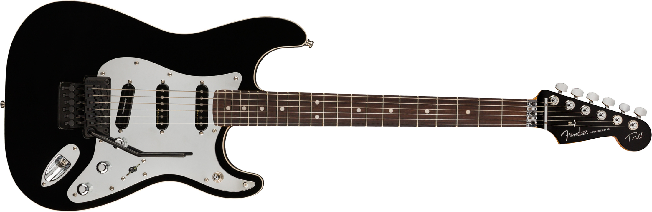Fender Tom Morello Strat Mex Signature Hss Fr Rw - Black - Guitarra eléctrica con forma de str. - Main picture