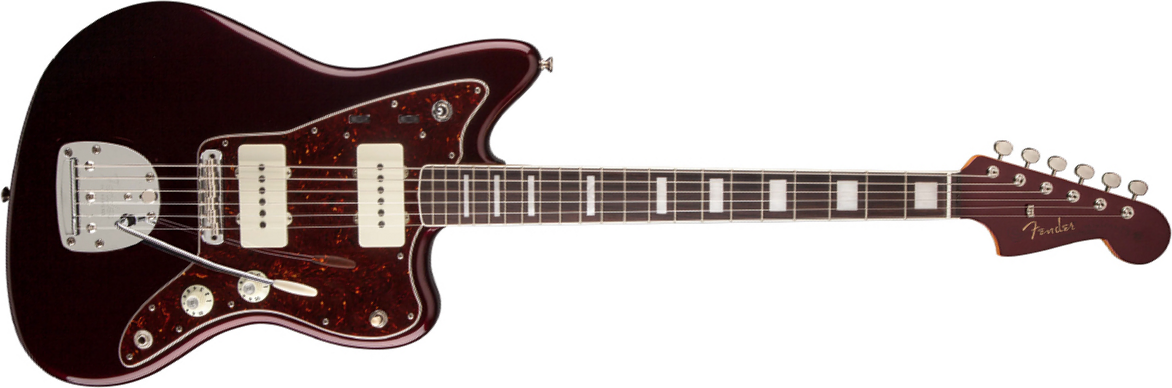 Fender Troy Van Leeuwen Jazzmaster Signature Mex Rw - Oxblood - Guitarra electrica retro rock - Main picture