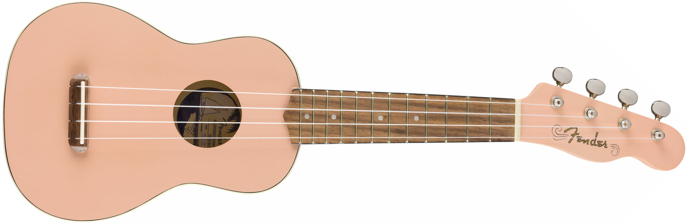 Fender Venice Soprano Uke California Coast Wal - Shell Pink - Ukulele - Main picture