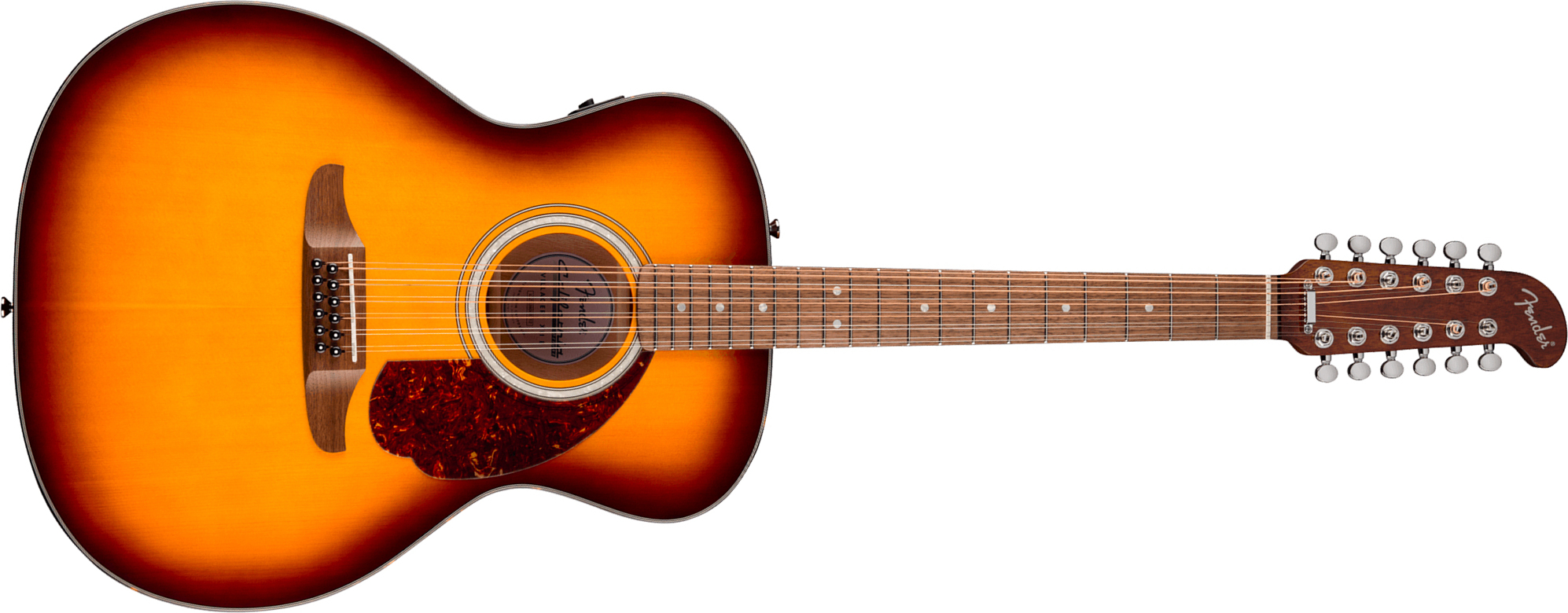 Fender Villager Deluxe E California Orchestra Om 12c Shsc Epicea Acajou Noy - Honey Sunburst - Guitarra folk - Main picture