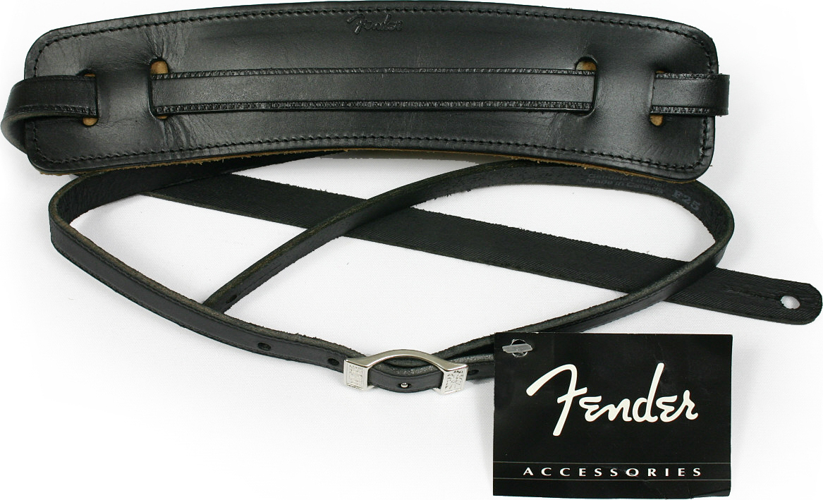 Fender Vintage Deluxe Leather Strap Black - Correa - Main picture
