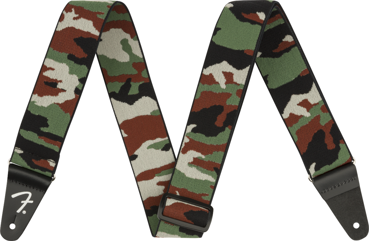 Fender Weighless 2 Inches Camo Guitar Strap Green - Correa - Main picture