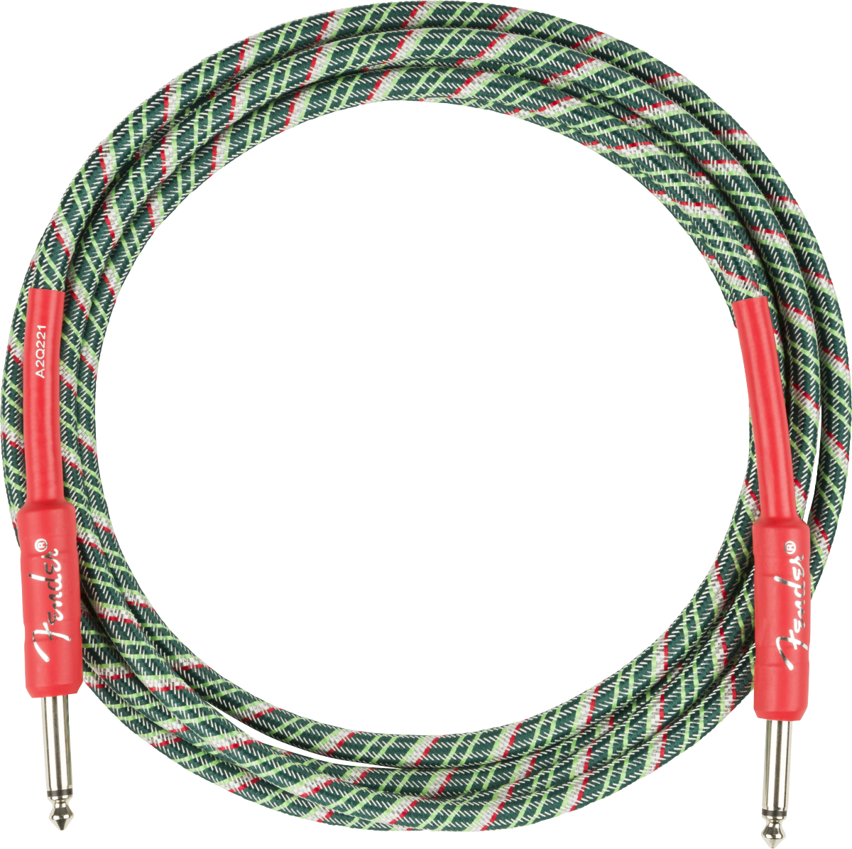 Fender Wreath Holiday Instrument Cable Droit Droit 10ft Red/green - Cable - Main picture
