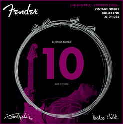 Cuerdas guitarra eléctrica Fender Jimi Hendrix Voodoo Child Nickel Bullet End Electric Guitar Strings 10-38 - Juego de cuerdas