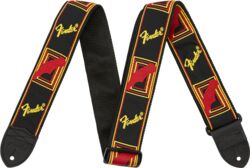Correa Fender Monogrammed Strap Black/Yellow/Red