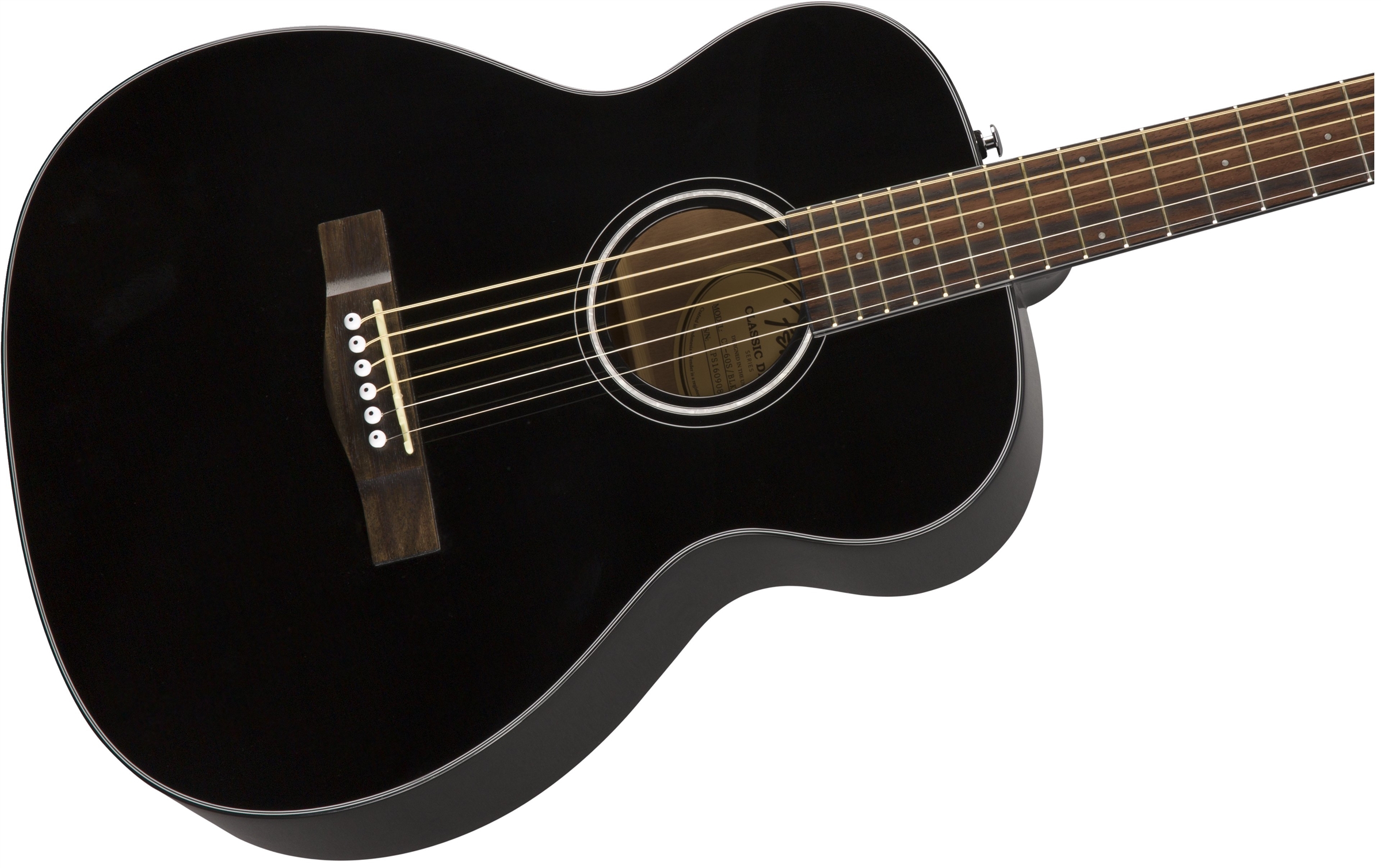 Fender Ct-60s Classic Design Travel Epicea Acajou - Black - Guitarra acústica de viaje - Variation 2