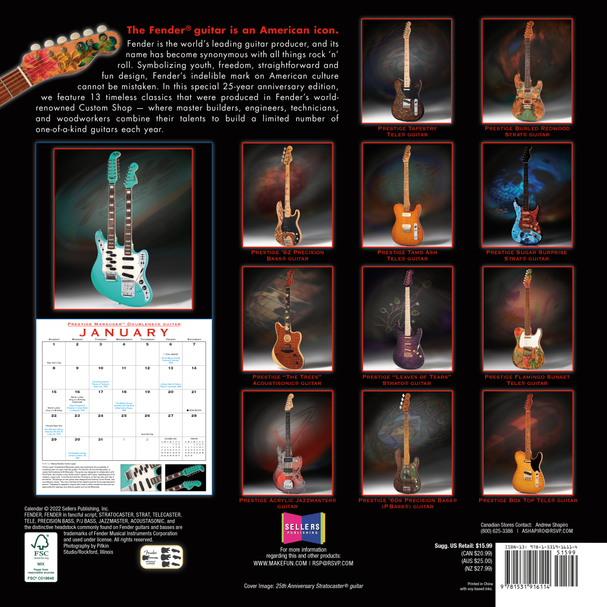 Fender Custom Shop 2023 Guitar Calendar - Calendario - Variation 1