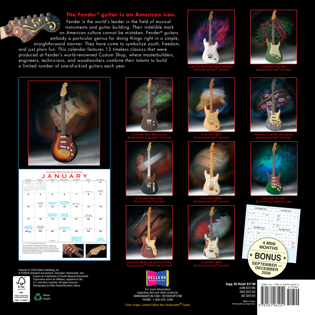 Fender Custom Shop 2027 Calendar - Calendario - Variation 1
