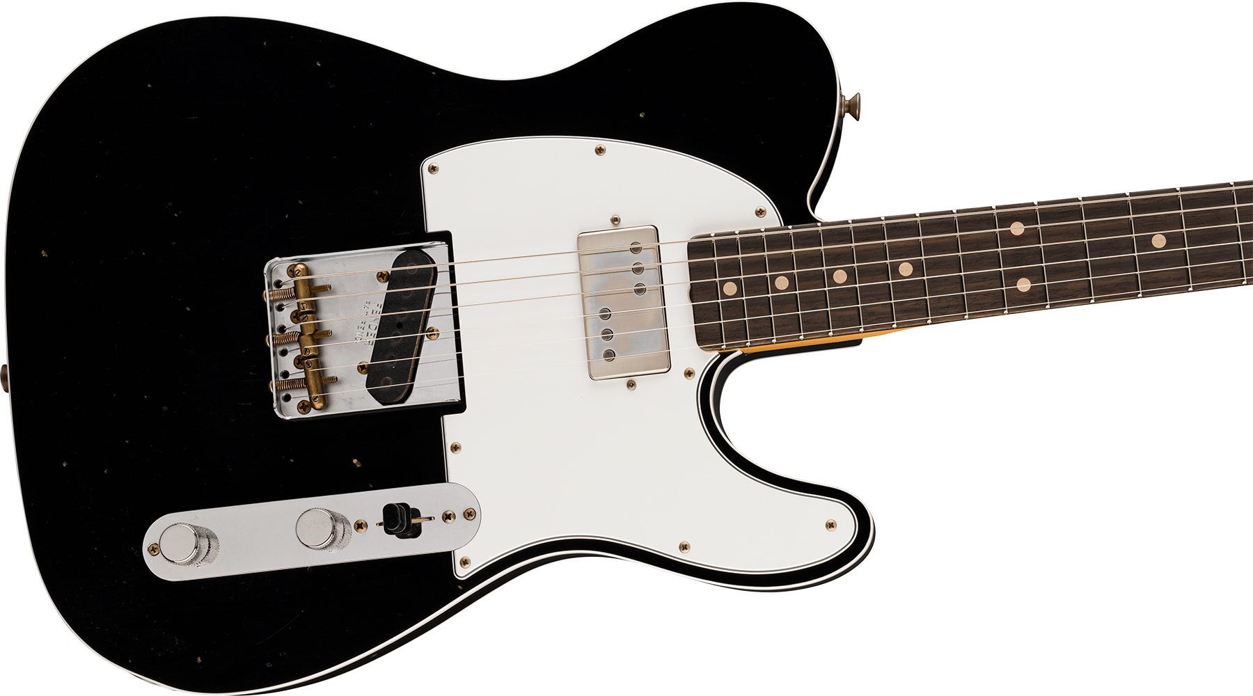 Fender Custom Shop Brian Fallon Tele Custom 1959 Signature 2s Ht Rw #r151889 - Journeyman Relic Black - Guitarra eléctrica de autor - Variation 2