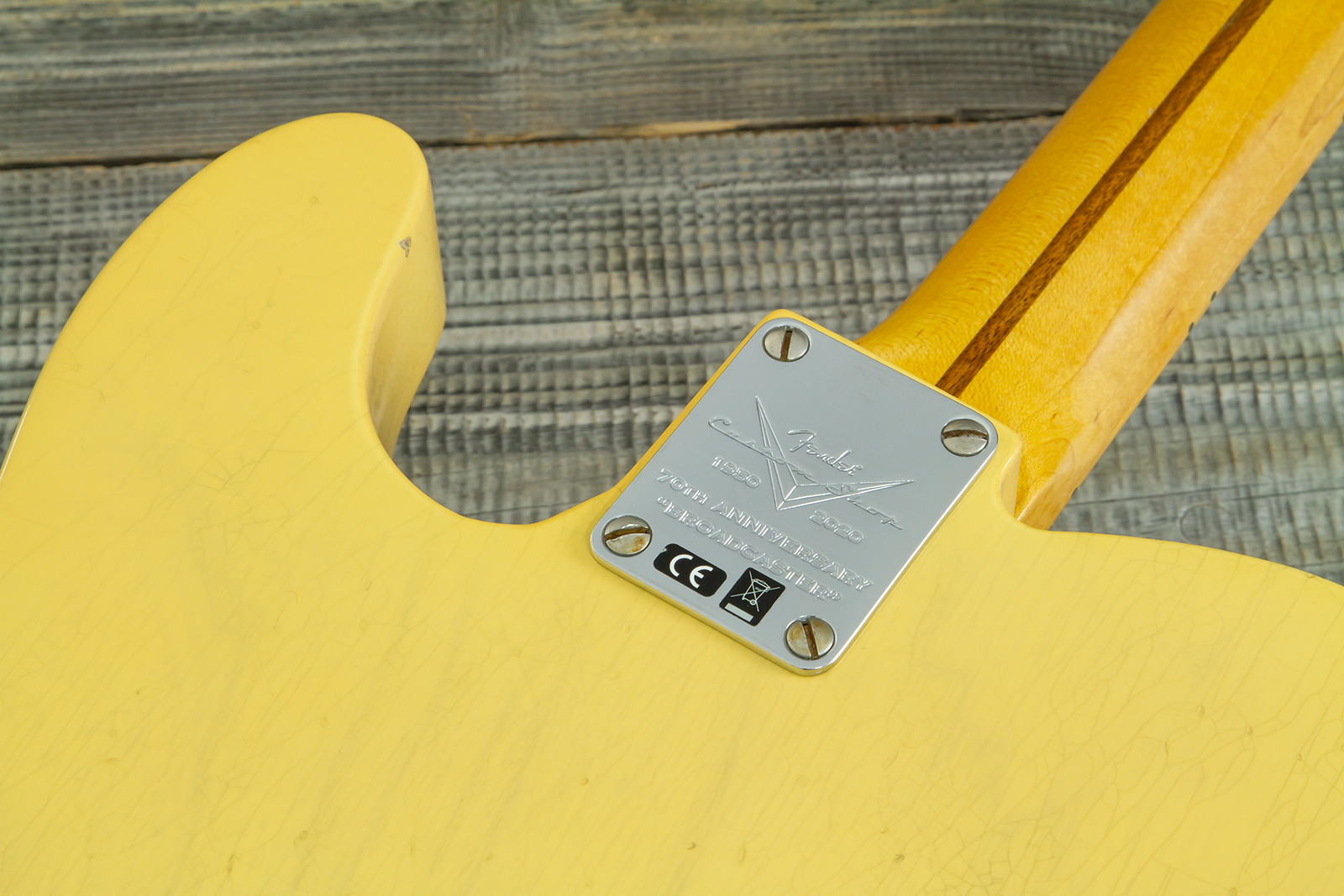 Fender Custom Shop Broadcaster Tele 70th Ann. Ltd Mn #r106019 - Journeyman Relic Nocaster Blonde - Guitarra eléctrica con forma de tel - Variation 13