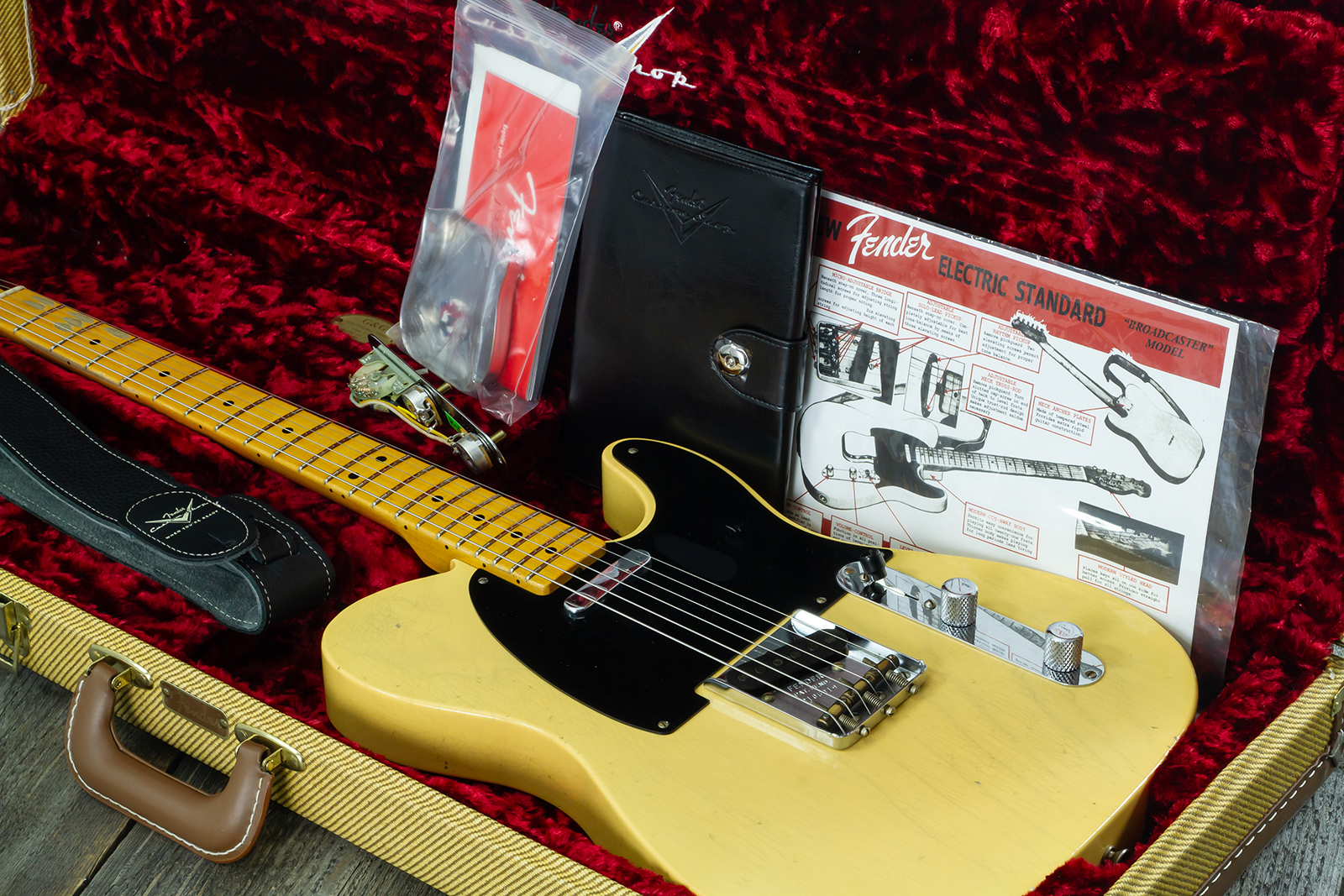Fender Custom Shop Broadcaster Tele 70th Ann. Ltd Mn #r106019 - Journeyman Relic Nocaster Blonde - Guitarra eléctrica con forma de tel - Variation 16