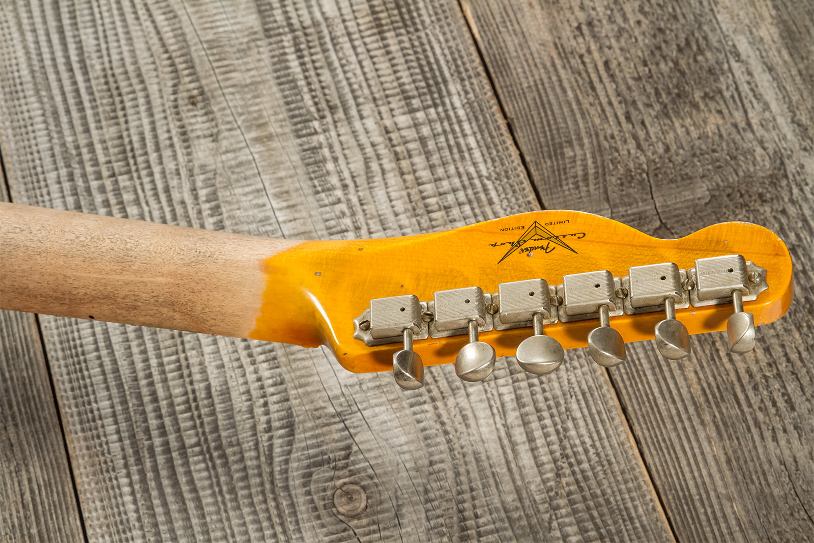 Fender Custom Shop Double Esquire/tele 1950 2s Ht Mn #r126773 - Super Heavy Relic Aged Nocaster Blonde - Guitarra eléctrica con forma de tel - Variati