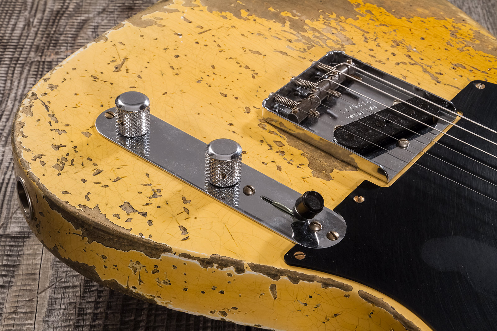 Fender Custom Shop Double Esquire/tele 1950 2s Ht Mn #r126773 - Super Heavy Relic Aged Nocaster Blonde - Guitarra eléctrica con forma de tel - Variati