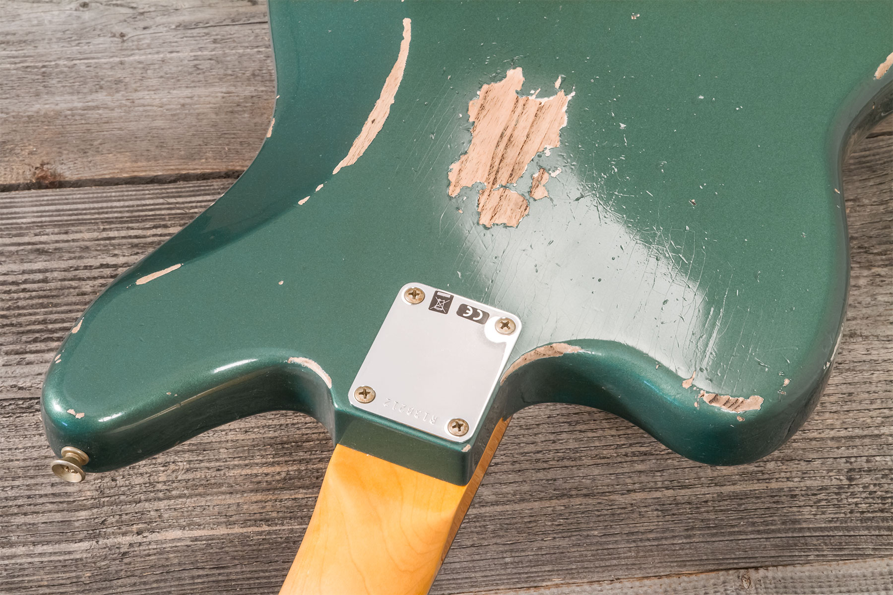 Fender Custom Shop Jaguar 1962 Shsc 2s Trem Rw #r138212 - Heavy Relic Sherwood Green Metallic - Guitarra electrica retro rock - Variation 9