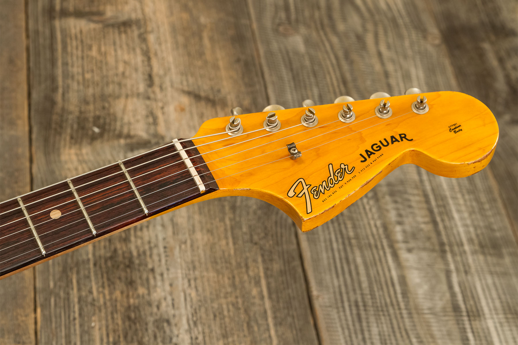 Fender Custom Shop Jaguar 1962 Shsc 2s Trem Rw #r138212 - Heavy Relic Sherwood Green Metallic - Guitarra electrica retro rock - Variation 11