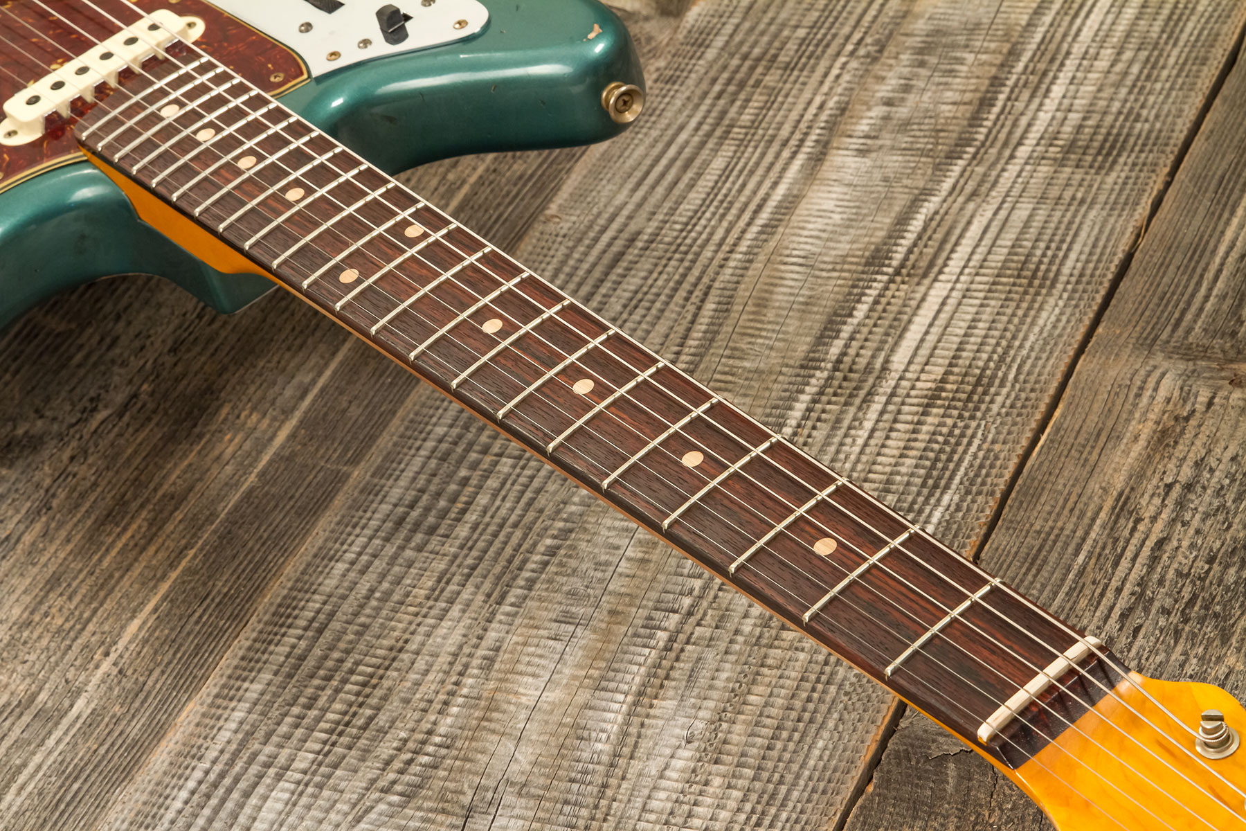 Fender Custom Shop Jaguar 1962 Shsc 2s Trem Rw #r138212 - Heavy Relic Sherwood Green Metallic - Guitarra electrica retro rock - Variation 5