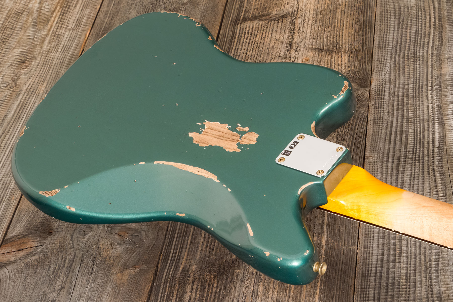 Fender Custom Shop Jaguar 1962 Shsc 2s Trem Rw #r138212 - Heavy Relic Sherwood Green Metallic - Guitarra electrica retro rock - Variation 7