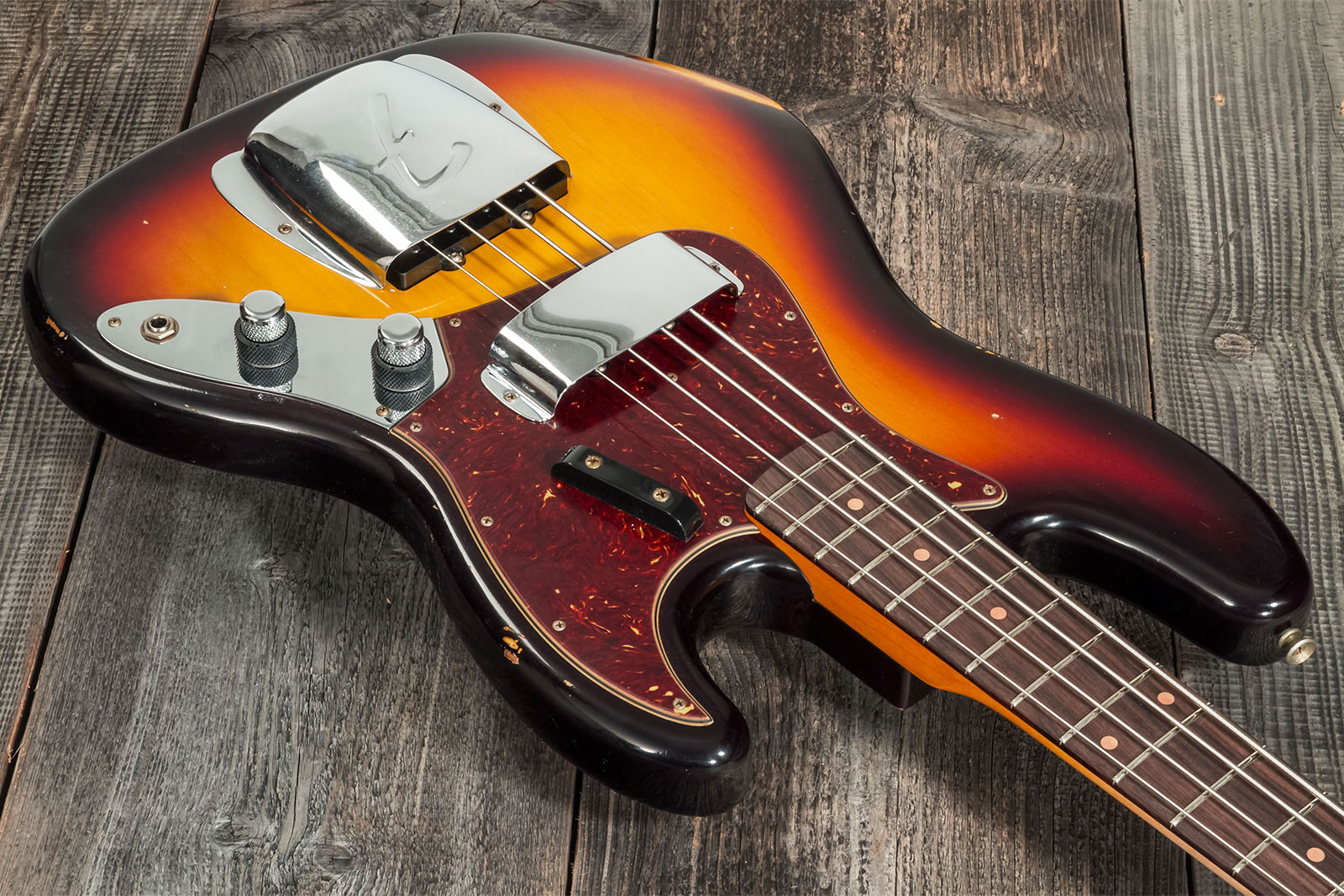 Fender Custom Shop  Jazz Bass 1962 Rw #cz569015 - Relic 3-color Sunburst - Bajo eléctrico de cuerpo sólido - Variation 2