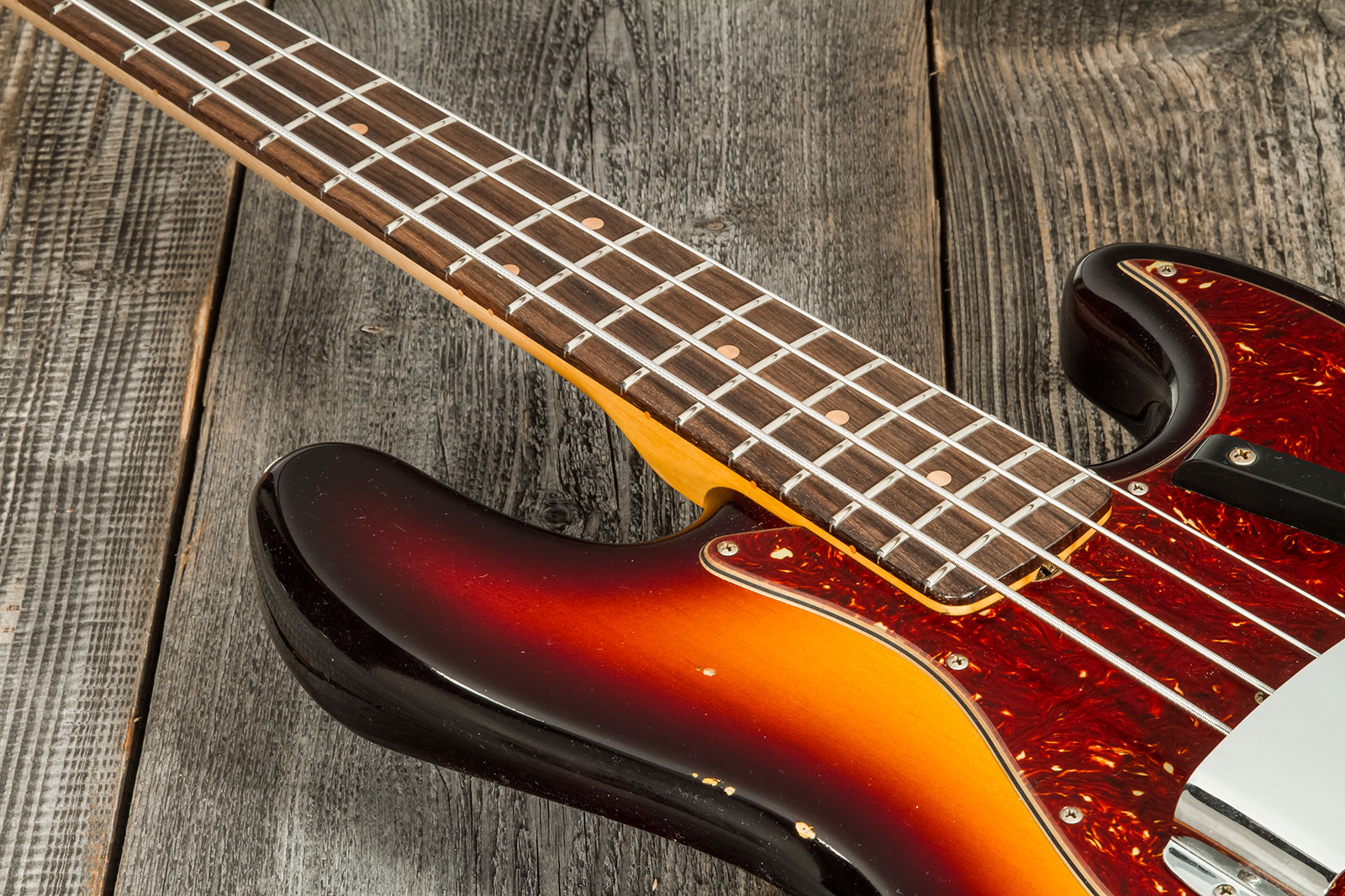 Fender Custom Shop  Jazz Bass 1962 Rw #cz569015 - Relic 3-color Sunburst - Bajo eléctrico de cuerpo sólido - Variation 3