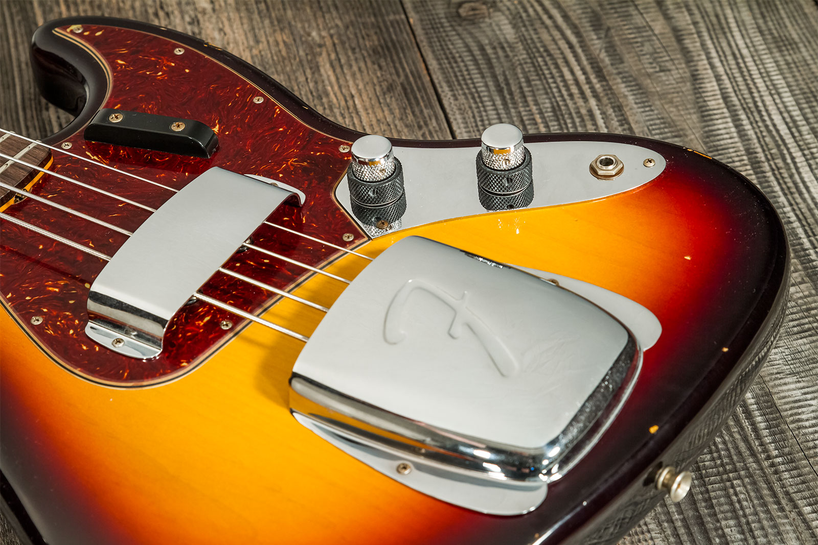 Fender Custom Shop  Jazz Bass 1962 Rw #cz569015 - Relic 3-color Sunburst - Bajo eléctrico de cuerpo sólido - Variation 5
