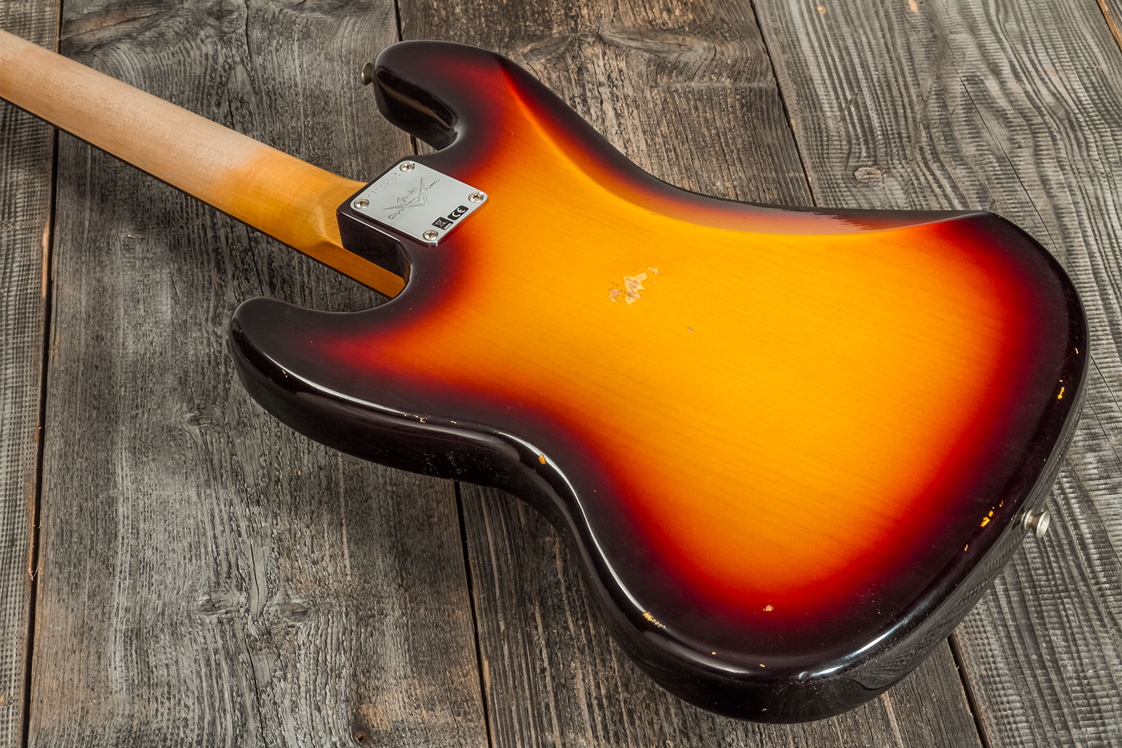 Fender Custom Shop  Jazz Bass 1962 Rw #cz569015 - Relic 3-color Sunburst - Bajo eléctrico de cuerpo sólido - Variation 6
