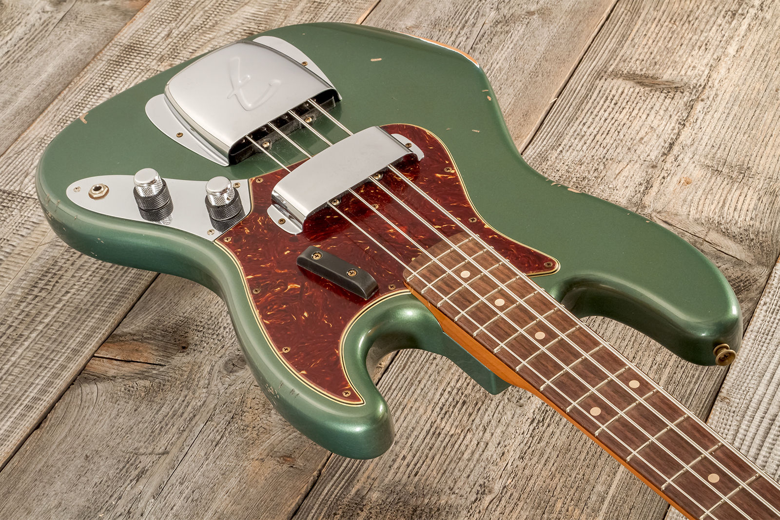 Fender Custom Shop Jazz Bass 1963 Rw #r135891 - Relic Sherwood Green Metallic - Bajo eléctrico de cuerpo sólido - Variation 2