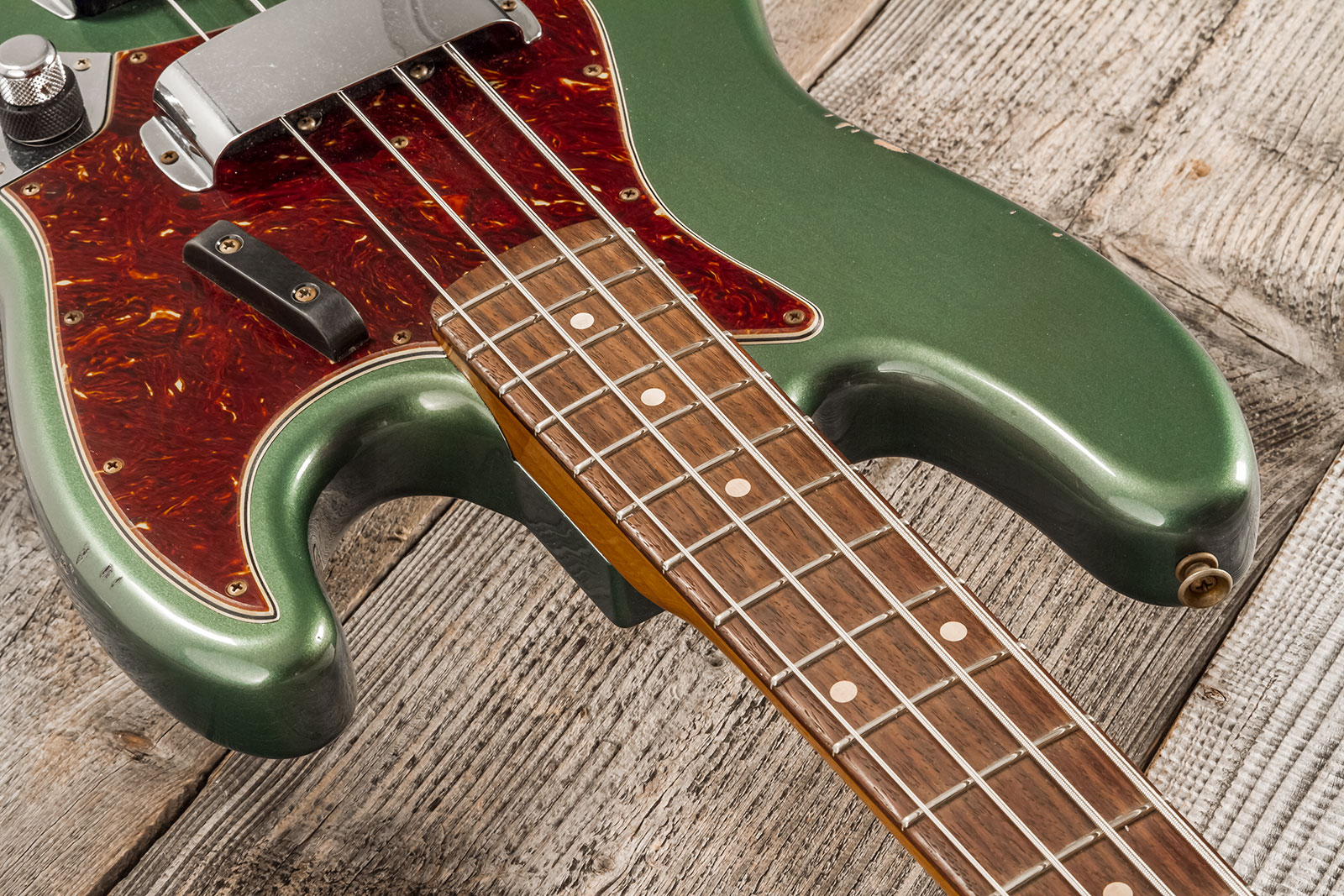 Fender Custom Shop Jazz Bass 1963 Rw #r135891 - Relic Sherwood Green Metallic - Bajo eléctrico de cuerpo sólido - Variation 4