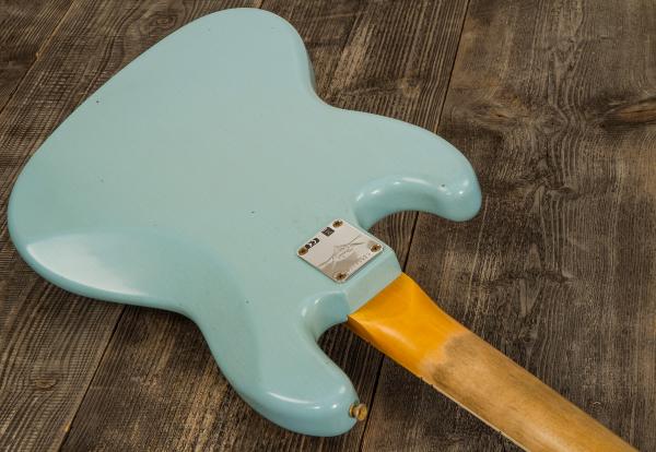 Bajo eléctrico de cuerpo sólido Fender Custom Shop 1966 Jazz Bass #CZ553892 - journeyman relic daphne blue