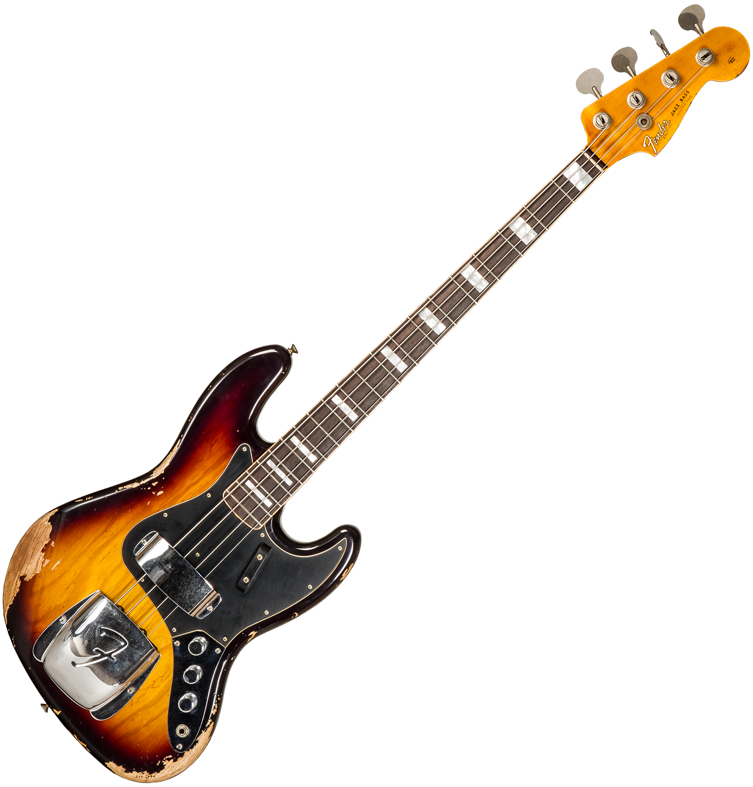 Fender Custom Shop Jazz Bass Custom Rw #cz575919 - Heavy Relic 3-color Sunburst - Bajo eléctrico de cuerpo sólido - Variation 1