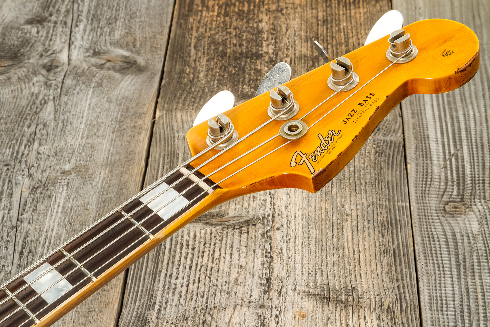 Fender Custom Shop Jazz Bass Custom Rw #cz575919 - Heavy Relic 3-color Sunburst - Bajo eléctrico de cuerpo sólido - Variation 9
