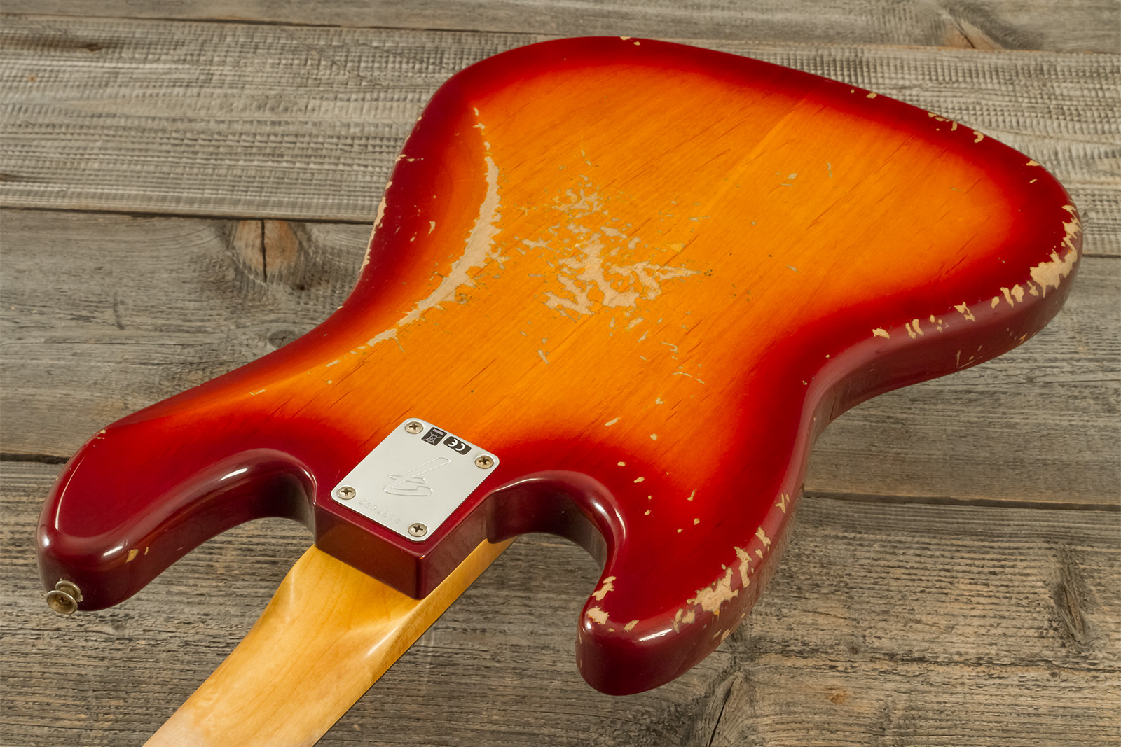 Fender Custom Shop Jazzbass 1964 Rw #r137642 - Heavy Relic Cherry Sunburst - Bajo eléctrico de cuerpo sólido - Variation 7