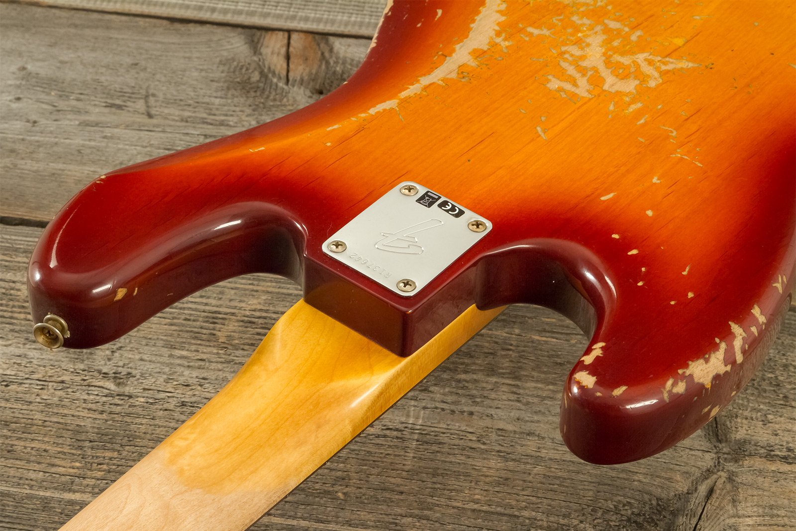 Fender Custom Shop Jazzbass 1964 Rw #r137642 - Heavy Relic Cherry Sunburst - Bajo eléctrico de cuerpo sólido - Variation 8