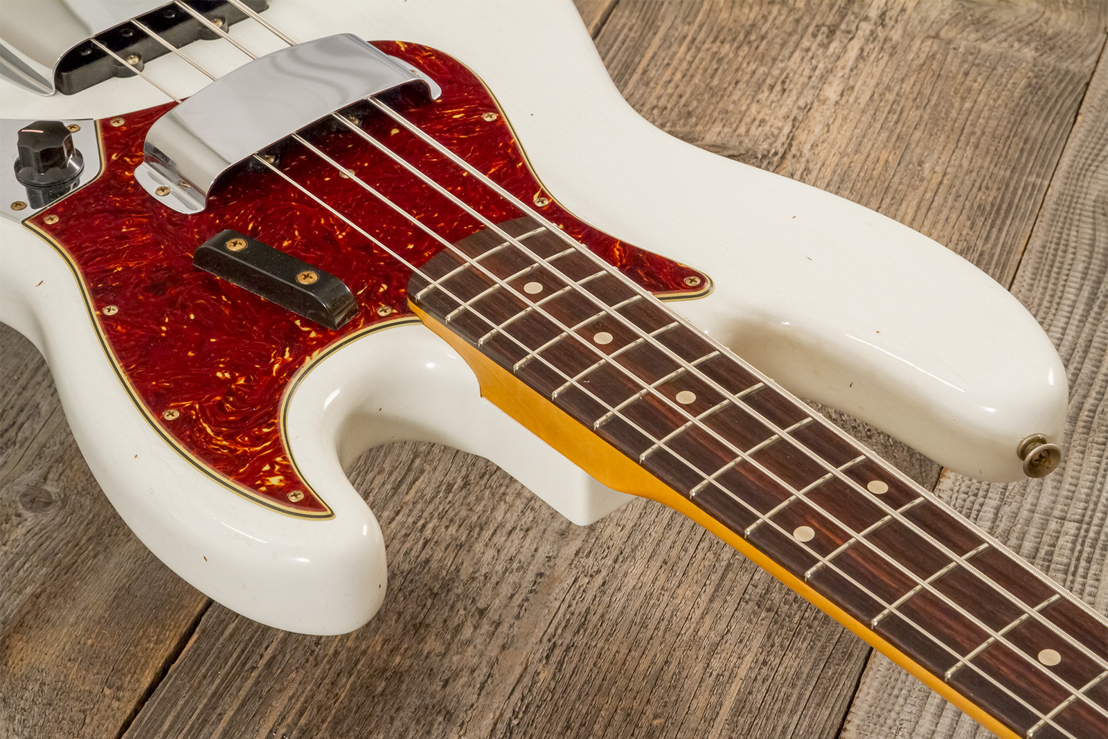 Fender Custom Shop Jazzbass 1964 Rw #r145112 - Journeyman Relic Olympic White - Bajo eléctrico de cuerpo sólido - Variation 5